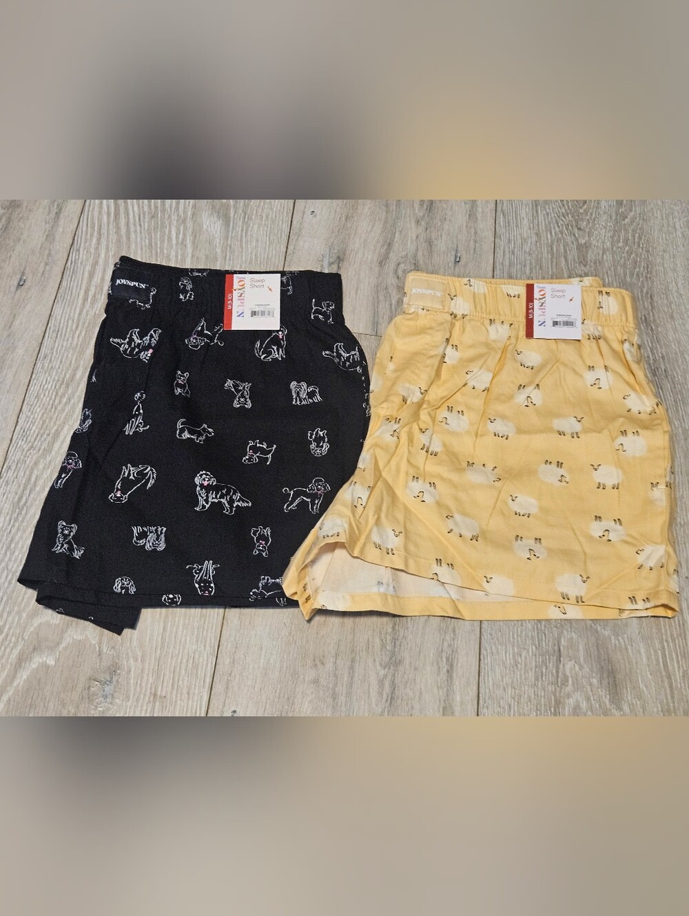 Joyspun Women Medium M 8-10 Woven Sleep Shorts Set of 2 Dog Sheep Print Pajamas